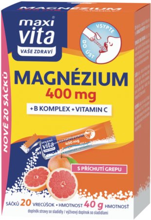 Maxi Vita Magnézium + B komplex + vitamin C prášek s komplexem vitamínu B a C