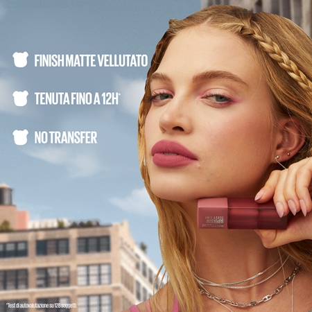 MAYBELLINE NEW YORK SuperStay Teddy Tint rossetto a lunga tenuta effetto matte