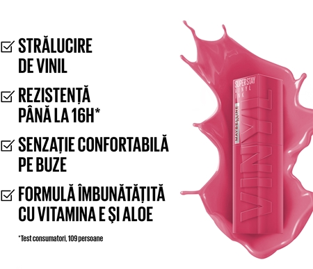 MAYBELLINE NEW YORK SuperStay Vinyl Ink Ruj de buze lichid, de lunga durata