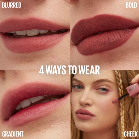 MAYBELLINE NEW YORK SuperStay Teddy Tint langanhaltender Lippenstift mit mattierendem Effekt