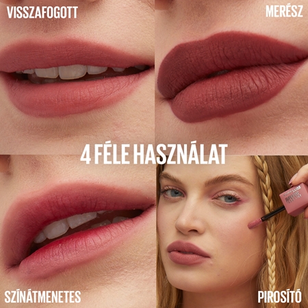 MAYBELLINE NEW YORK SuperStay Teddy Tint Ultra matt hosszantrató rúzs