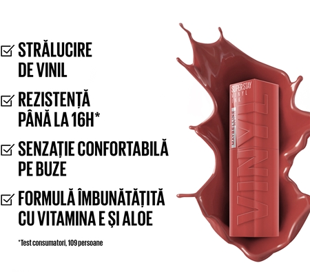 MAYBELLINE NEW YORK SuperStay Vinyl Ink Ruj de buze lichid, de lunga durata