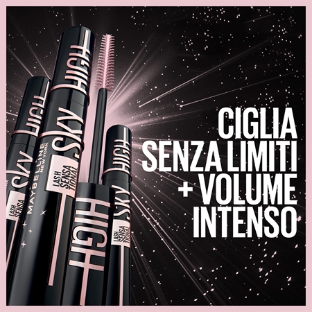 MAYBELLINE NEW YORK Ciglia sensazionali Sky High Cosmic Black mascara allungante extra nero