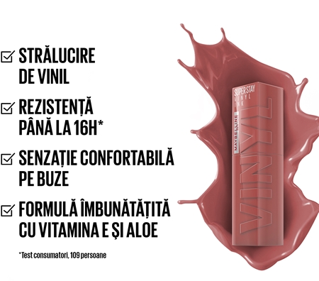 MAYBELLINE NEW YORK SuperStay Vinyl Ink Ruj de buze lichid, de lunga durata