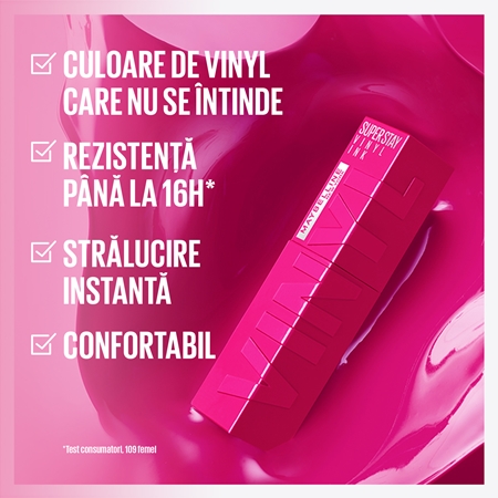 MAYBELLINE NEW YORK SuperStay Vinyl Ink Ruj de buze lichid, de lunga durata