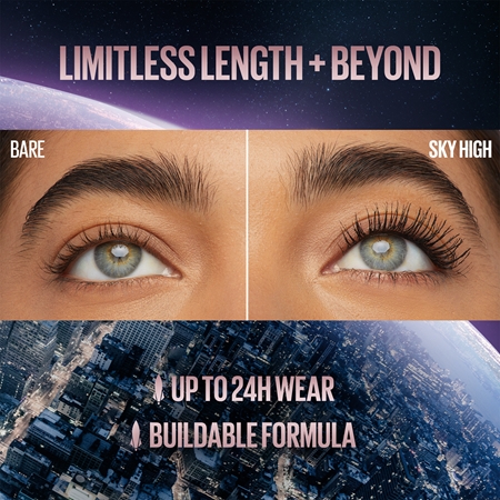 MAYBELLINE NEW YORK Lash Sensational Sky High apimties suteikiantis ir blakstienas ilginantis tušas