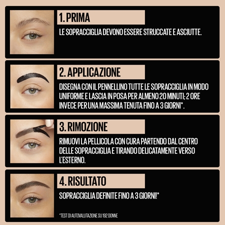 MAYBELLINE NEW YORK Tattoo Brow tinta semipermanente in gel per sopracciglia