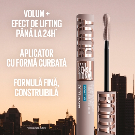 MAYBELLINE NEW YORK Lash Sensational Body Waterproof mascara pentru volum rezistent la apa
