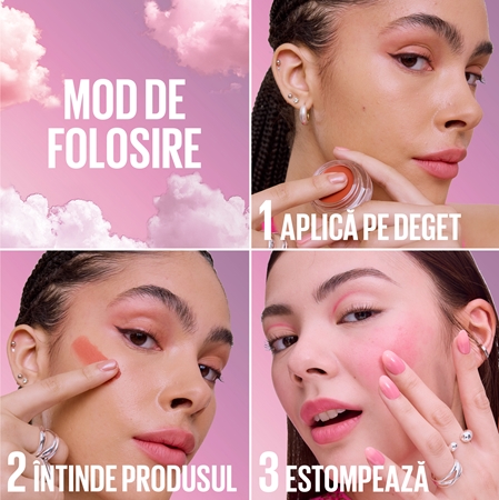 MAYBELLINE NEW YORK CloudTopia blush mat cremos buze si obraz