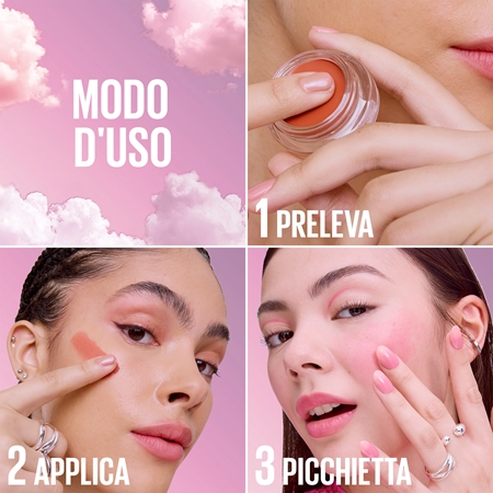 MAYBELLINE NEW YORK CloudTopia blush in crema matte per labbra e guance