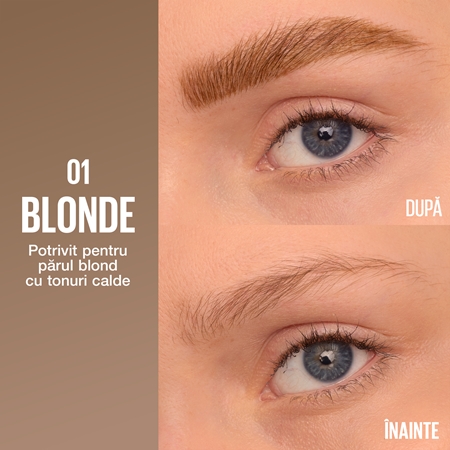 MAYBELLINE NEW YORK Brow Inserts creion pentru sprancene perie 2 in 1
