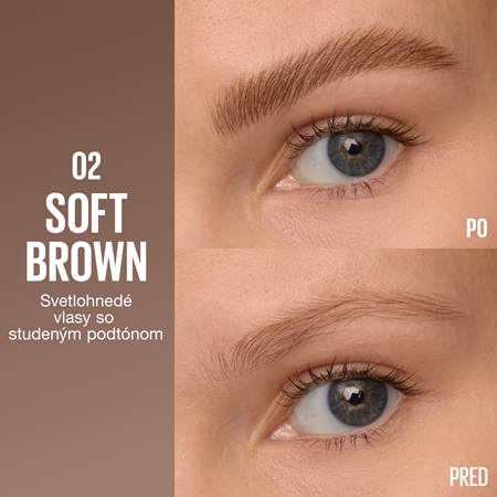 MAYBELLINE NEW YORK Brow Inserts fix na obočie s kefkou 2 v 1