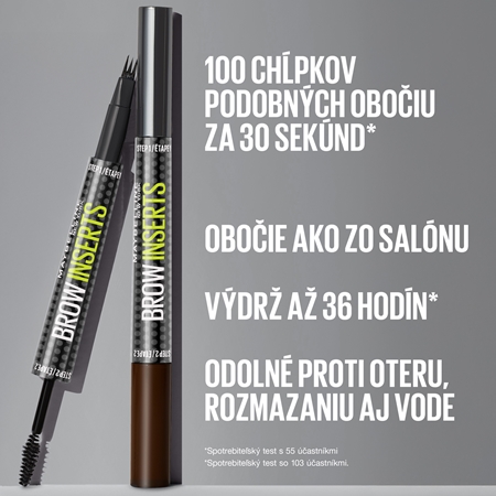 MAYBELLINE NEW YORK Brow Inserts fix na obočie s kefkou 2 v 1