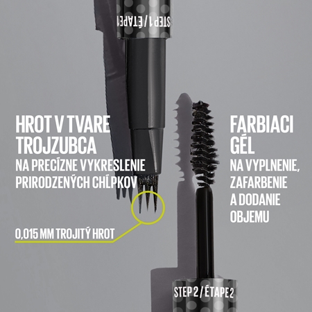 MAYBELLINE NEW YORK Brow Inserts fix na obočie s kefkou 2 v 1