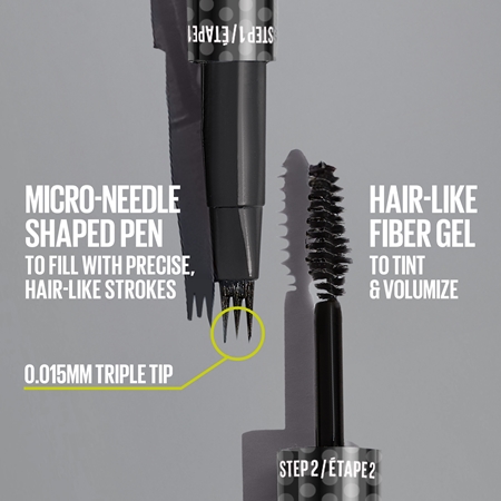 MAYBELLINE NEW YORK Brow Inserts Eyebrow Pen with 2-in-1 brush