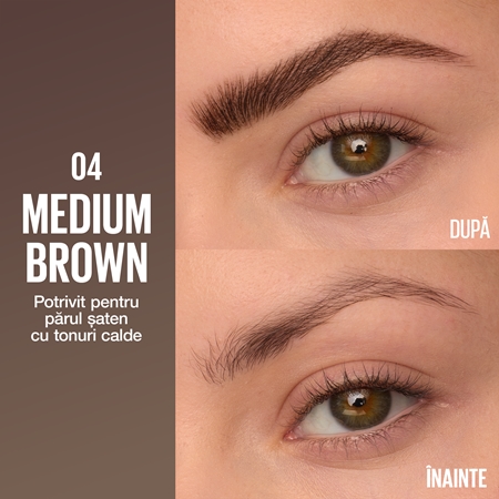 MAYBELLINE NEW YORK Brow Inserts creion pentru sprancene perie 2 in 1