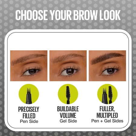 MAYBELLINE NEW YORK Brow Inserts Eyebrow Pen with 2-in-1 brush