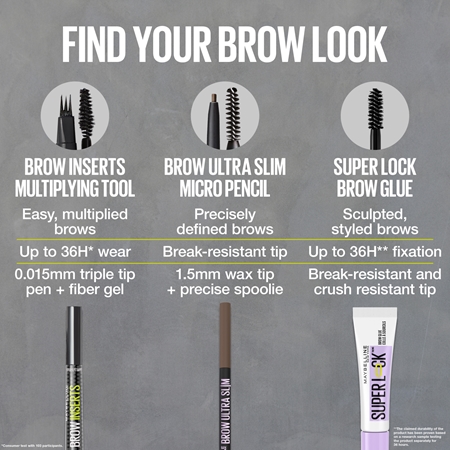 MAYBELLINE NEW YORK Brow Inserts Eyebrow Pen with 2-in-1 brush