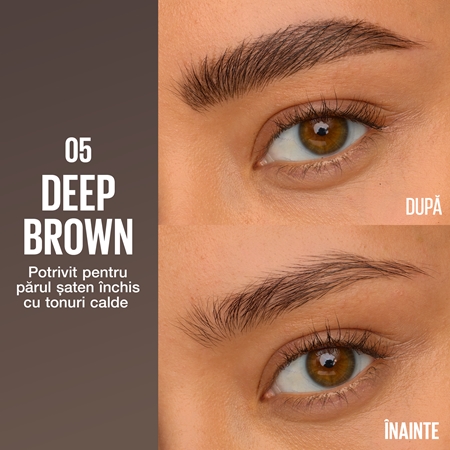 MAYBELLINE NEW YORK Brow Inserts creion pentru sprancene perie 2 in 1