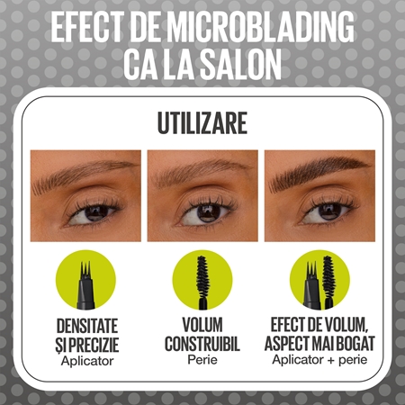 MAYBELLINE NEW YORK Brow Inserts creion pentru sprancene perie 2 in 1