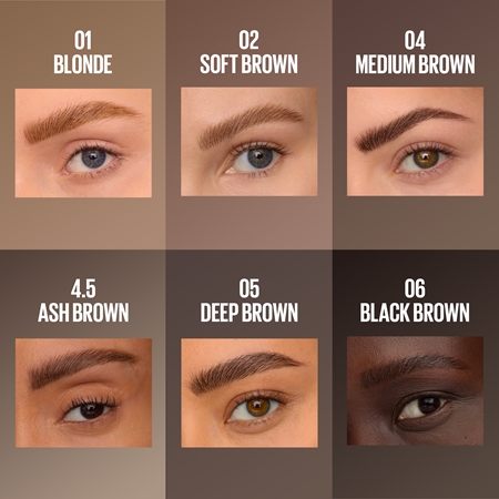 MAYBELLINE NEW YORK Brow Inserts creion pentru sprancene perie 2 in 1