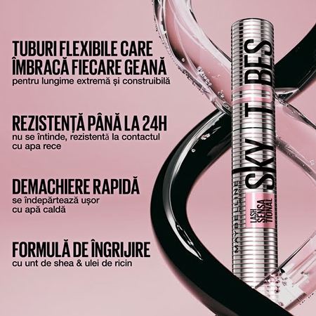 MAYBELLINE NEW YORK Lash Sensational Sky Tubes mascaral de lunga durata pentru extensia genelor