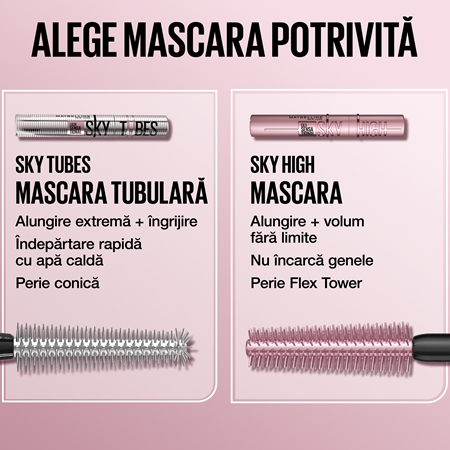 MAYBELLINE NEW YORK Lash Sensational Sky Tubes mascaral de lunga durata pentru extensia genelor