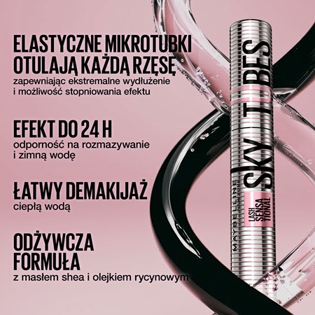 MAYBELLINE NEW YORK Lash Sensational Sky Tubes długotrwały tusz do rzęs do przedłużania rzęs