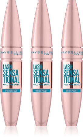 MAYBELLINE NEW YORK Lash Sensational Wasserbeständige Wimperntusche für mehr Länge, Drehung und Volumen Farbton Black