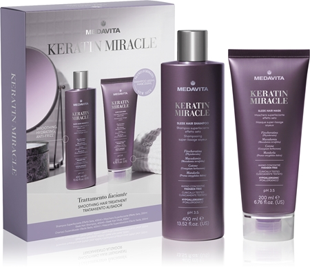 Medavita Keratin Miracle Keratin Miracle Sleek Hair Kit Gift Set to smooth hair