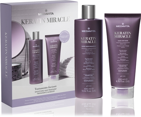 Medavita Keratin Miracle Keratin Miracle Sleek Hair Kit zestaw upominkowy do włosów delikatnych
