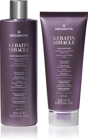 Medavita Keratin Miracle Keratin Miracle Sleek Hair Kit Gift Set to smooth hair