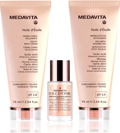 Medavita Huile d'etoile Moisturizing hair and body travel set confezione regalo per corpo e capelli da donna