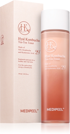 MEDIPEEL+ Hyal Kombucha Tea-Tox Toner Mitrinošs toniks ādas aizsargslāņa nostiprināšanai