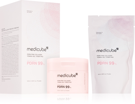 medicube PDRN Pink Collagen Toning Gel Toner Pad toner pads to brighten and smooth the skin