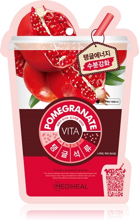 MEDIHEAL Vita Mask Pomegranate Mitrinoša auduma sejas maska ar kolagēnu