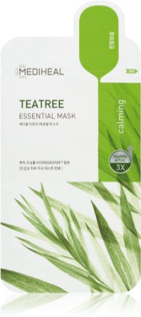 MEDIHEAL Essential Mask Teatree Máscara em folha com efeito calmante antiacne