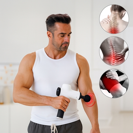 Medivon Relix massage gun with accessories