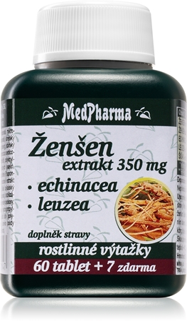 MedPharma Ženšen extrakt 350 mg echinacea a leuzea tablety pro podporu imunitního systému