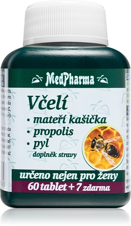 MedPharma Včelí mateří kašička + propolis + pyl tablety pro podporu duševní rovnováhy