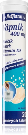 MedPharma Vápnik 400 mg + horčík + zinok + vitamín D3 šumivé tablety výživový doplnok