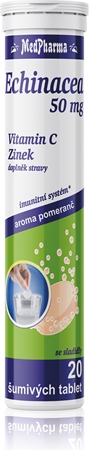 MedPharma Echinacea 50mg+vit.C+Zn Brausetabletten zur Unterstützung der Immunität, gegen Müdigkeit und Erschöpfung