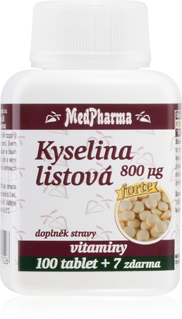 MedPharma Kyselina listová 800 μg tablety pro podporu krvetvorby