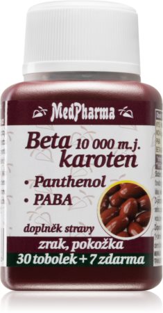 MedPharma Beta karoten 10000 m.j.Panthenol + PABA tobolky pro zdraví zraku a pokožky