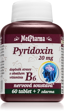 MedPharma Pyridoxin 20mg tablety pro podporu zdraví nervové soustavy