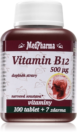 MedPharma Vitamin B12 500 µg tablety pro podporu snížení míry únavy a vyčerpání