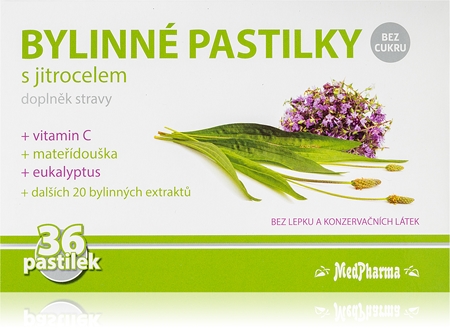MedPharma Bylinné pastilky s jitrocelem pastilky při potížích s hlasem