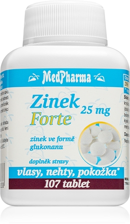 MedPharma Zinek 25mg Forte tablety pro vlasy, nehty a pokožku