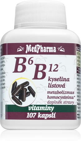 MedPharma B6, B12 + kyselina listová kapsle pro podporu energetického metabolismu