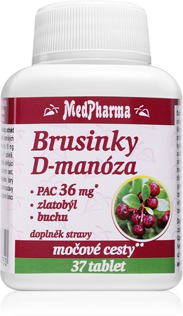MedPharma Brusinky D-manóza tablety pro podporu zdraví močových cest